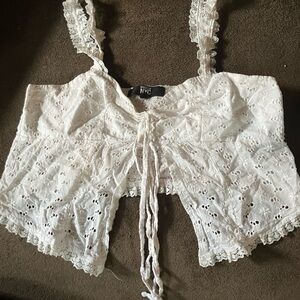 NYC White Lace Crop Top